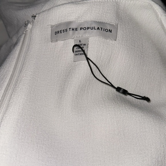 NOWT Dress the Population Monroe Side Slit sweetheart Gown White Bridal sz L - Picture 4 of 6